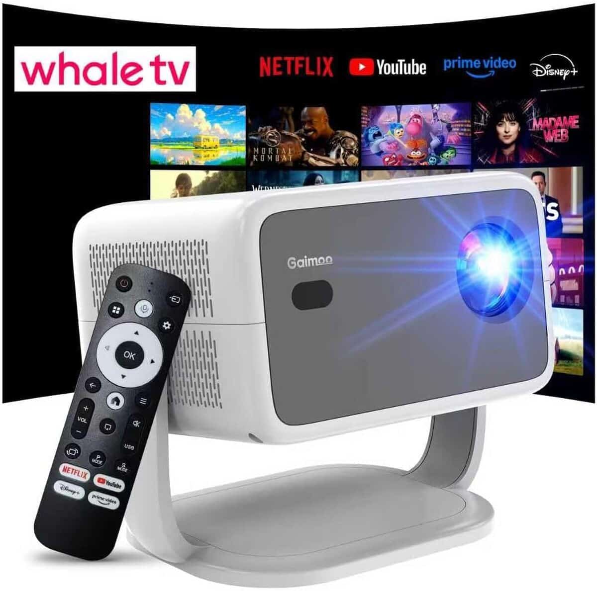 Test vidéoprojecteur 4K rotatif avec WiFi et Bluetooth