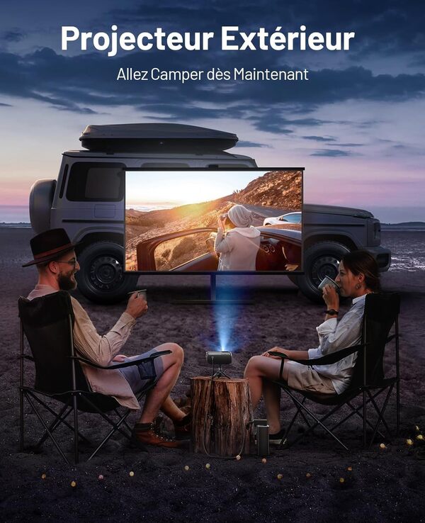 Videoprojecteur ELEPHAS 2025 WiFi Mini Projecteur Full HD 1080P, 15000 Lux Projecteur Portable Compatible avec iOS/Android/Smartphone/Tablet/PC/TV Stick/USB (Trépied Inclus)