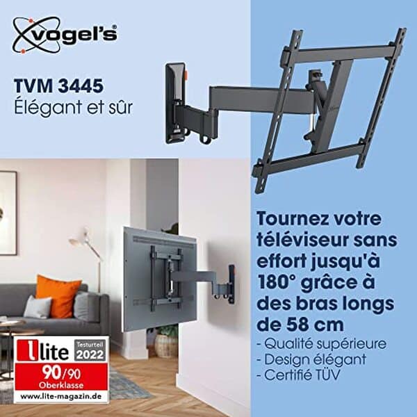 Découvrez notre test complet du support mural pivotant Vogel's Comfort TVM 3445. Idéal pour les téléviseurs de 32 à 65 pouces, ce support offre flexibilité et solidité pour une expérience visuelle optimale.