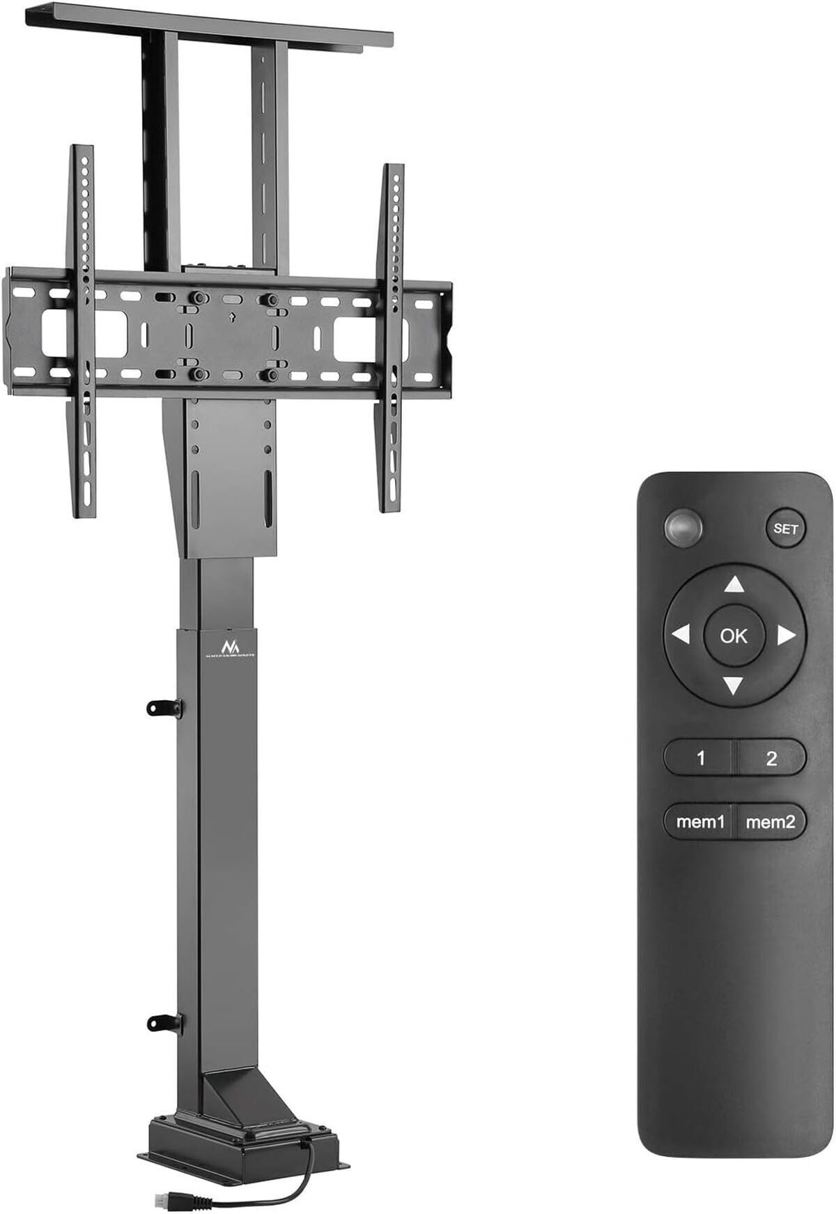 Test du support TV électrique Maclean MC-866 : hauteur adaptable et télécommande