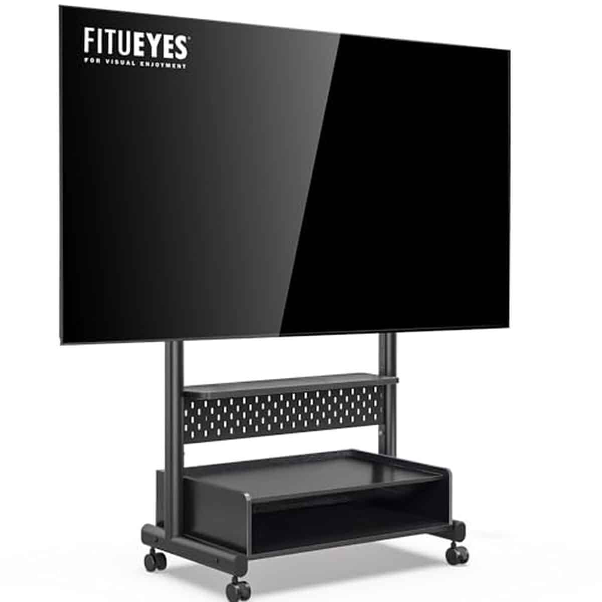 Test du support TV FITUEYES : roulettes et hauteur réglable